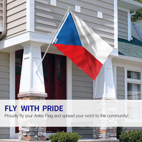 Anley Czech Flag 3x5 with brass grommets for secure mounting.