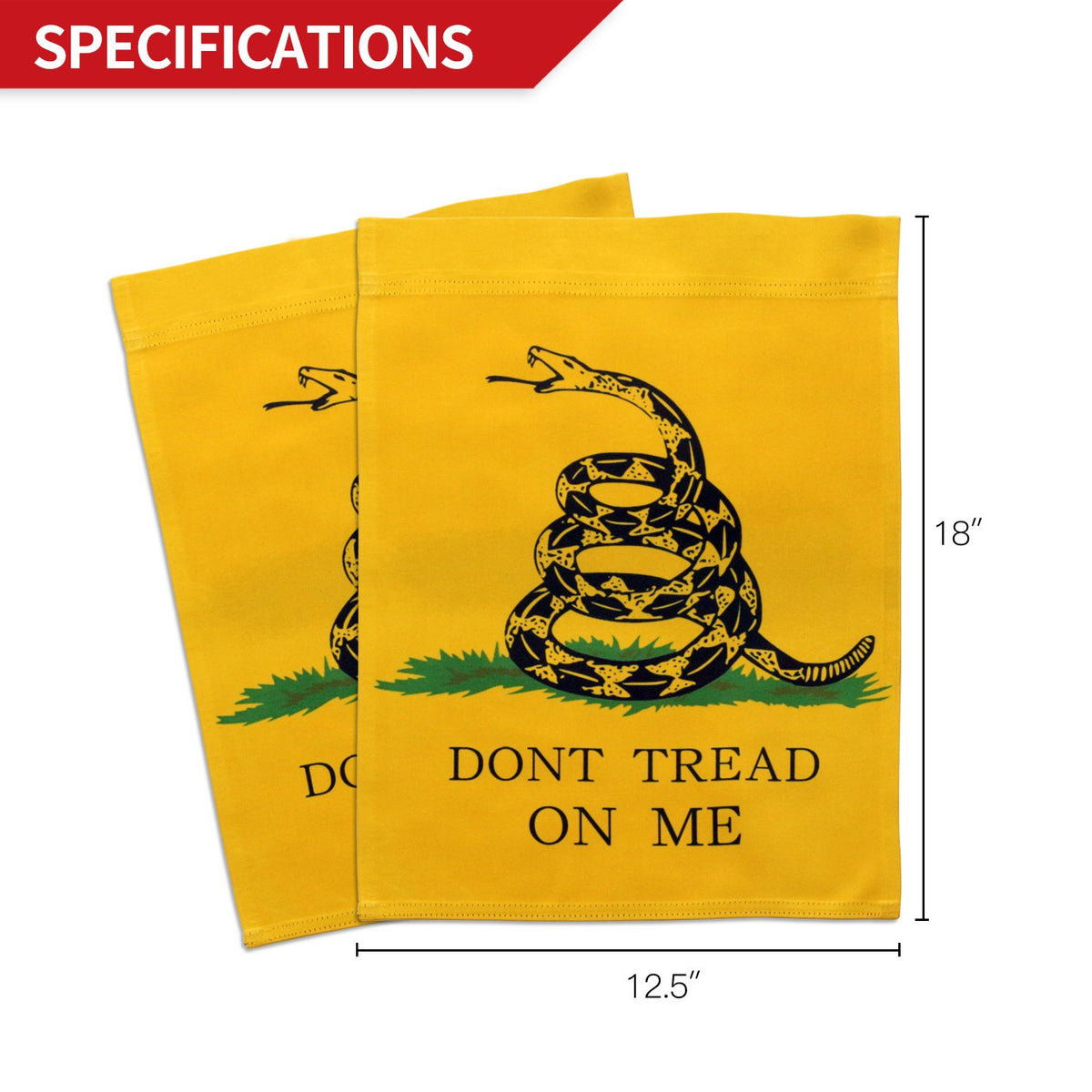 Anley Dont Tread On Me flag outdoors in breeze for vibrant yard decor.