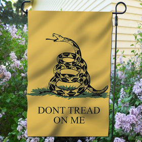 Anley Dont Tread On Me garden flag back view shows true double-sided design.