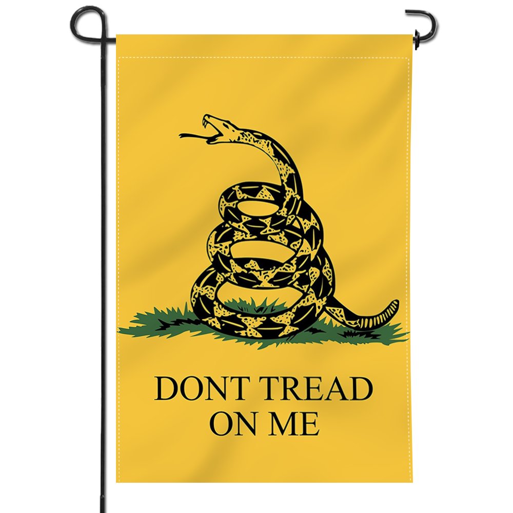 Anley Dont Tread On Me garden flag front view for bold outdoor decor.