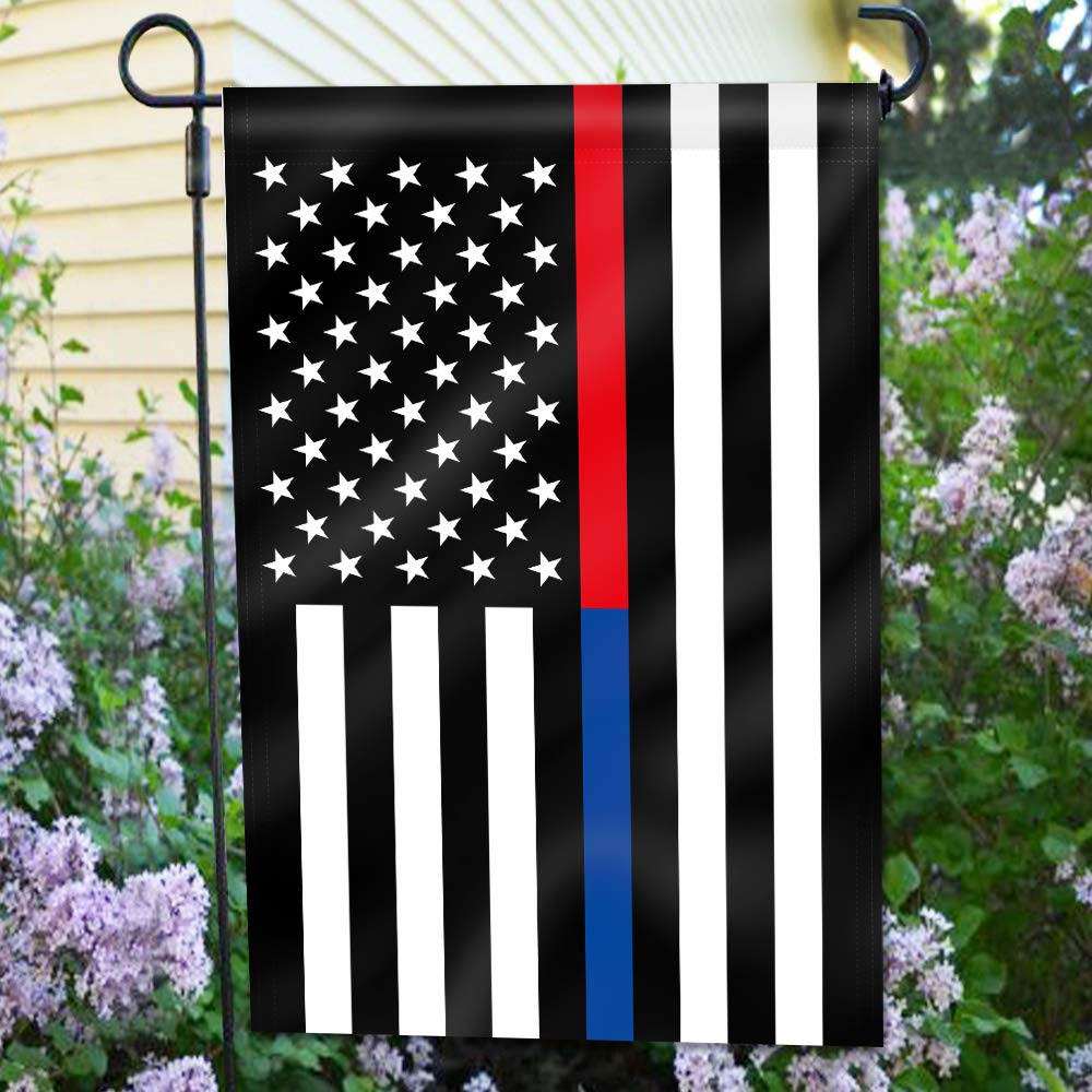 Anley double-sided garden flag back view showing true printing on both sides.