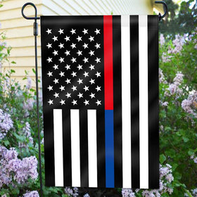 Anley double-sided garden flag back view showing true printing on both sides.