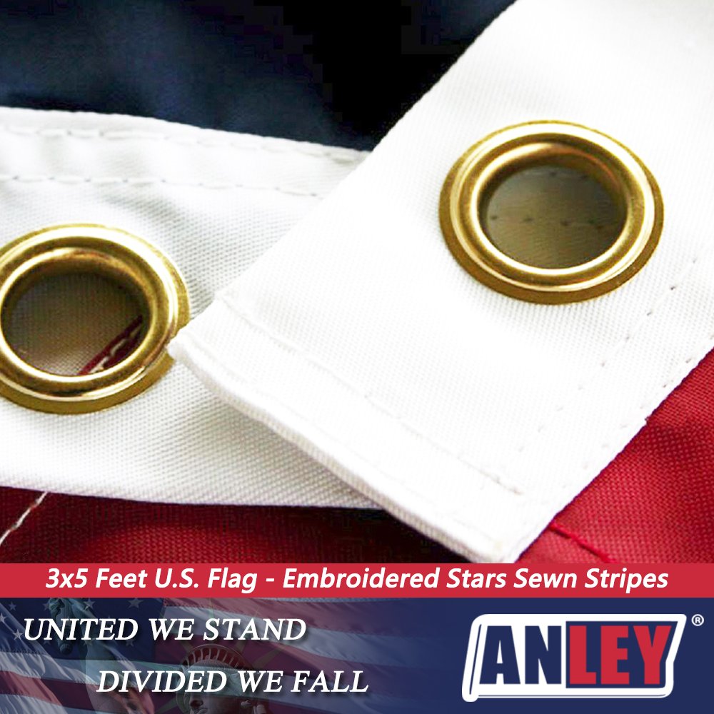 ANLEY EverStrong flag has brass grommets for secure mounting.