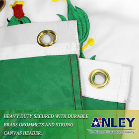 Anley EverStrong brass grommets ensure durable, easy hanging.