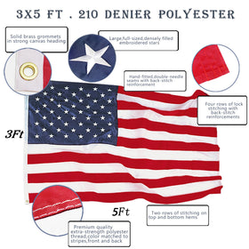 ANLEY EverStrong flag with crisp embroidered stars for a premium look.
