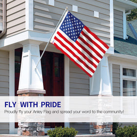 ANLEY flag fluttering in light breeze for gentle outdoor display.