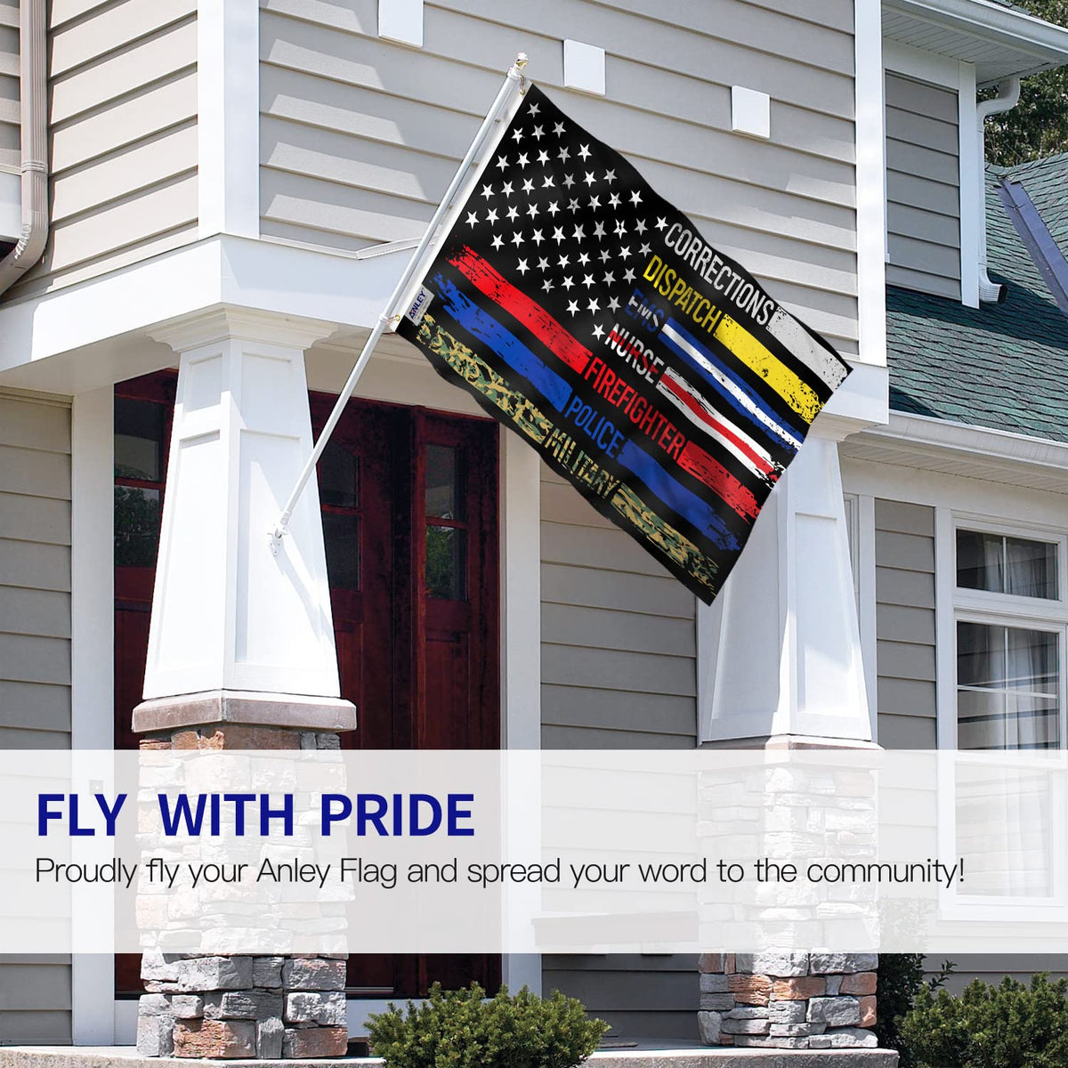 Anley Fly Breeze 3x5 flag showing a canvas header for durability.