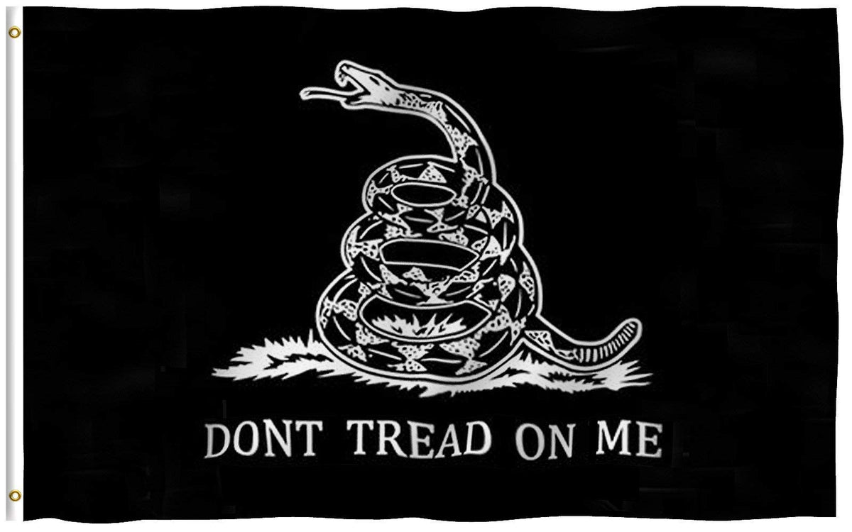 Anley Fly Breeze 3x5 black Dont Tread On Me flag shows bold, fade-resistant color.