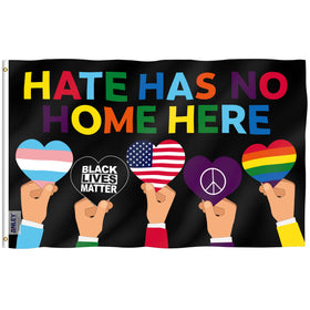 Anley Fly Breeze 3x5 flag hate has no home here in vivid color for outdoor display.