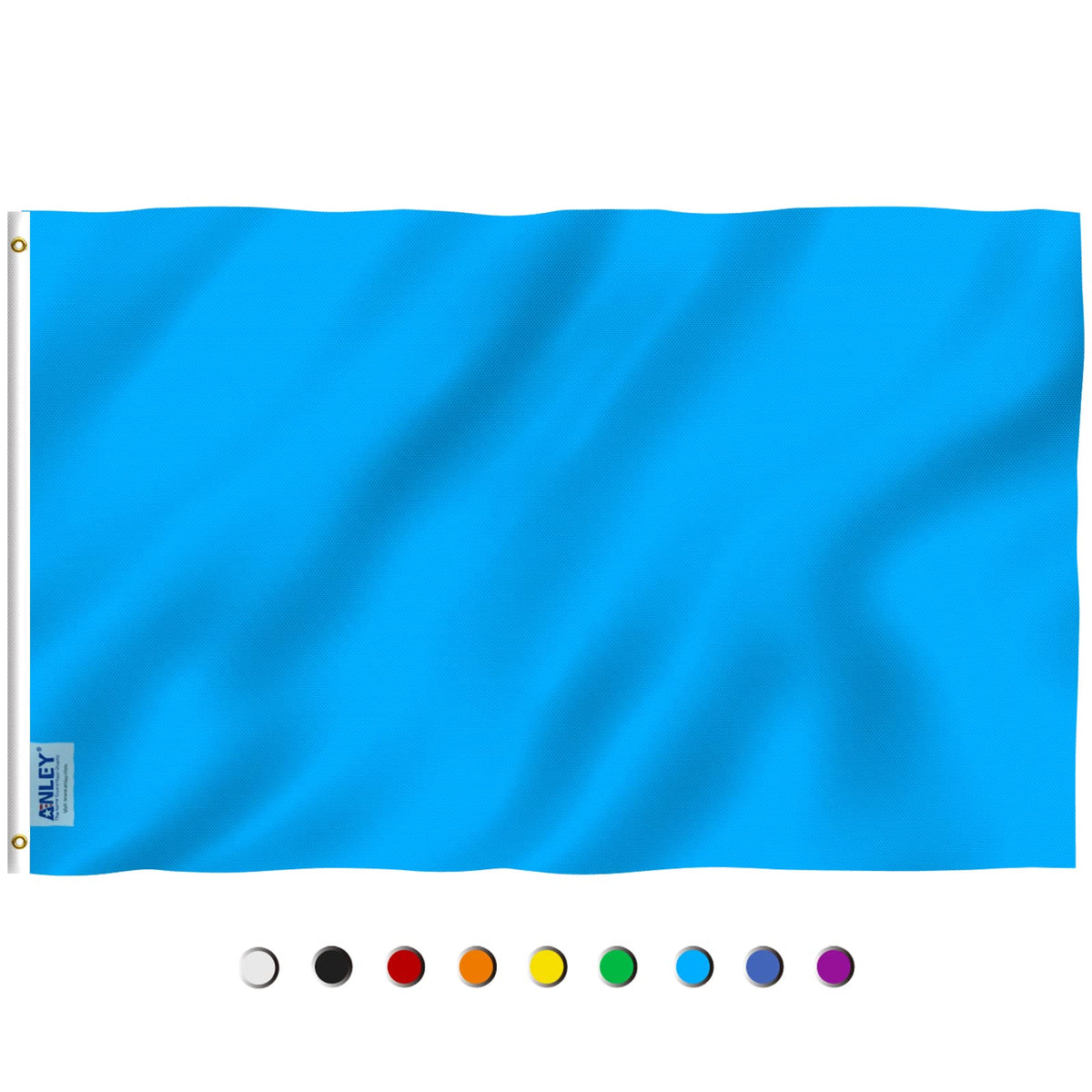 Anley Fly Breeze 3x5 solid light blue flag front view with fade-resistant color for outdoor use