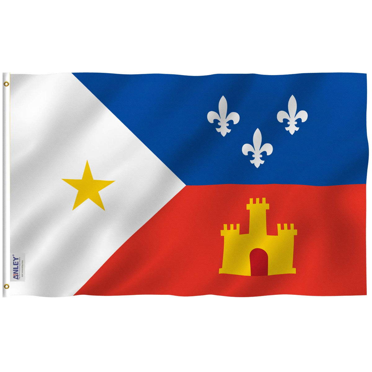 ANLEY Fly Breeze Acadiana flag 3x5 outdoors with vivid fade-proof colors.