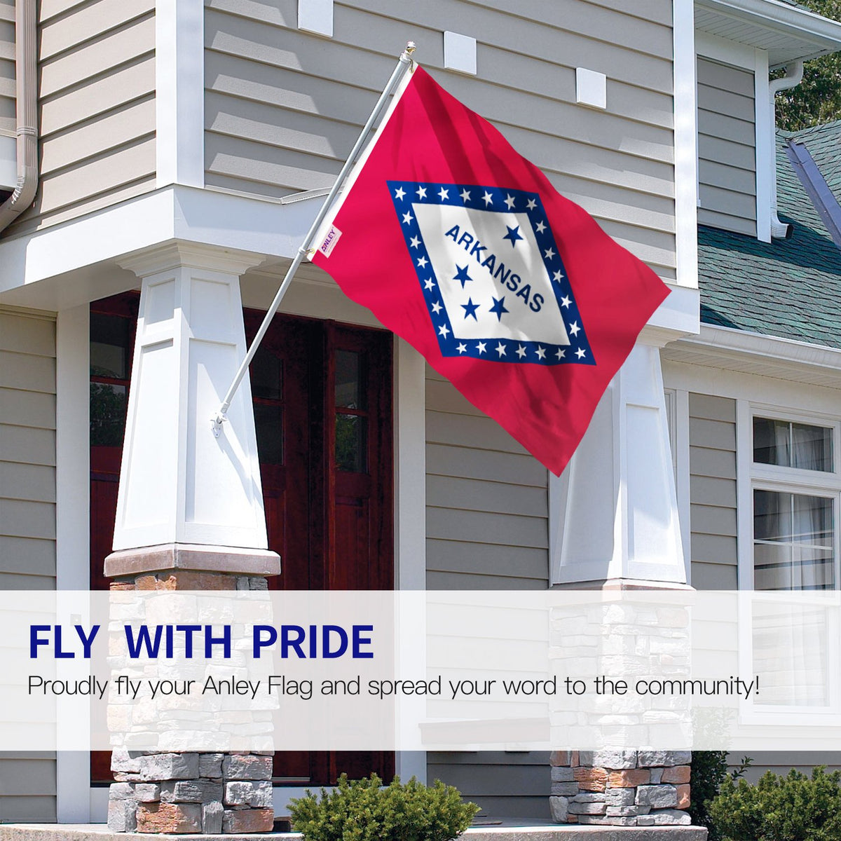 ANLEY Fly Breeze close-up print demonstrates sharp, fade-proof colors for outdoor use.