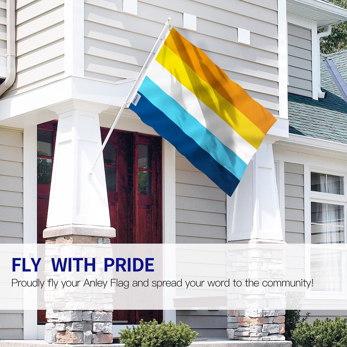 Anley Aroace Pride flag features fade-proof dye for long-lasting outdoor display.