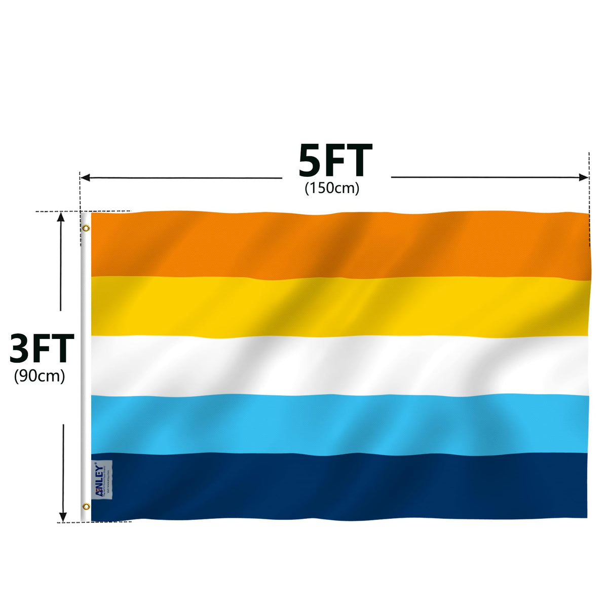 Anley Fly Breeze flag packaged as a single 3x5 flag.