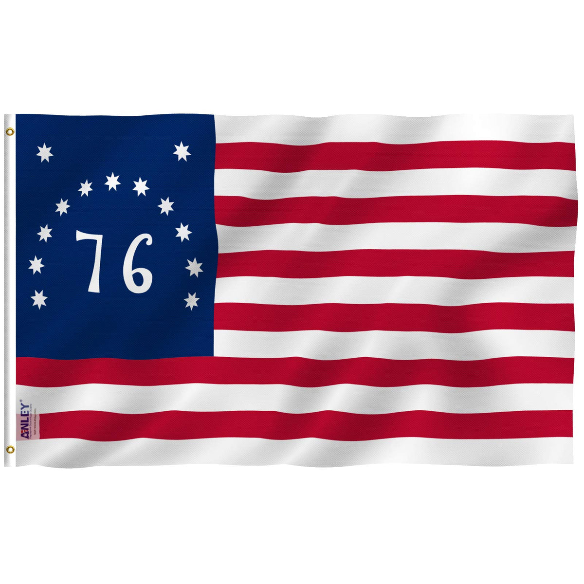 Anley Fly Breeze Bennington 76 flag front view with vivid color for outdoor display