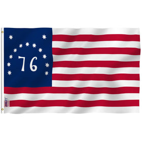 Anley Fly Breeze Bennington 76 flag front view with vivid color for outdoor display