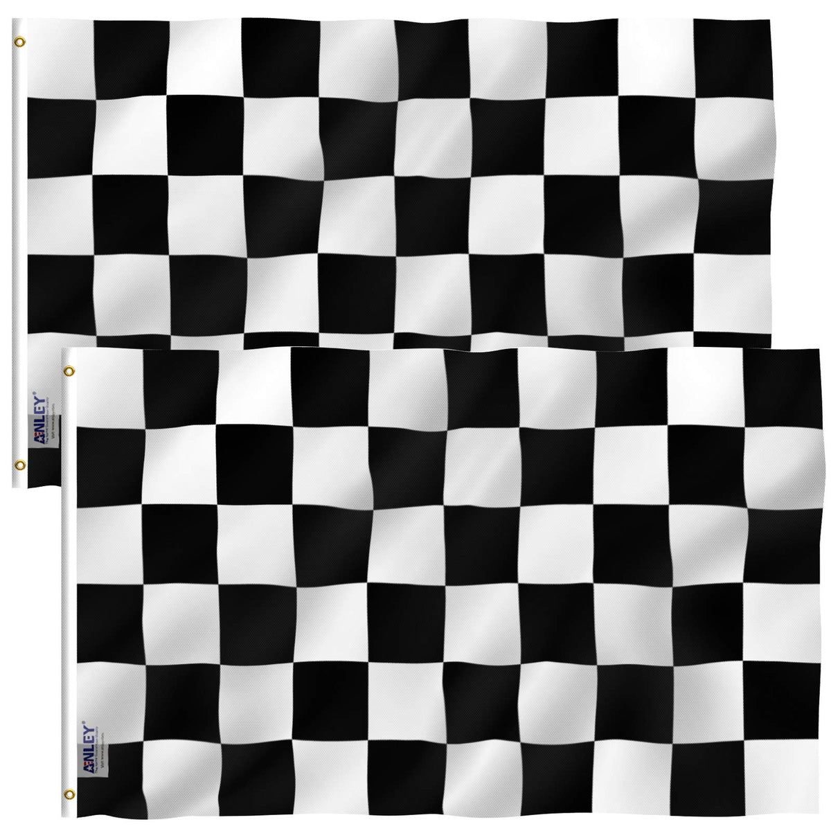 Anley Fly Breeze checkered flag front view with vivid colors for outdoor use.