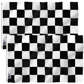 Anley Fly Breeze checkered flag front view with vivid colors for outdoor use.