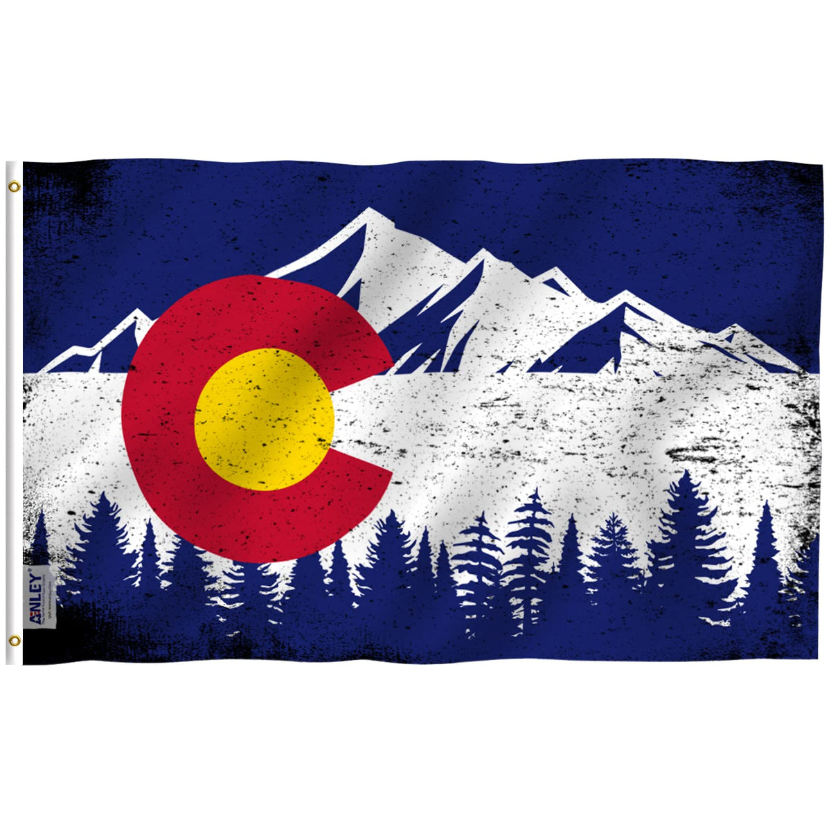 Anley Fly Breeze Colorado flag with canvas header, ideal for durable outdoor mounting.