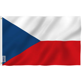 Anley Fly Breeze Czech Flag 3x5 with canvas header for durable outdoor use.