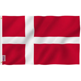 Anley Fly Breeze Denmark flag 3x5 fluttering in light breeze with vivid colors