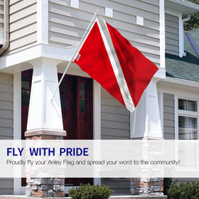 Detail of the canvas header on the Anley Fly Breeze Diver Down Flag highlighting sturdy construction.