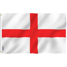 Anley Fly Breeze England flag 3x5ft displayed outdoors with vivid color.