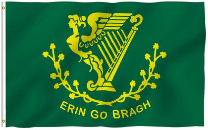 Anley Fly Breeze Erin Go Bragh flag on outdoor display with vivid colors