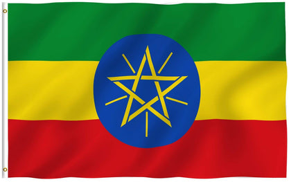 Anley Fly Breeze Ethiopia flag detailed print for outdoor displays.