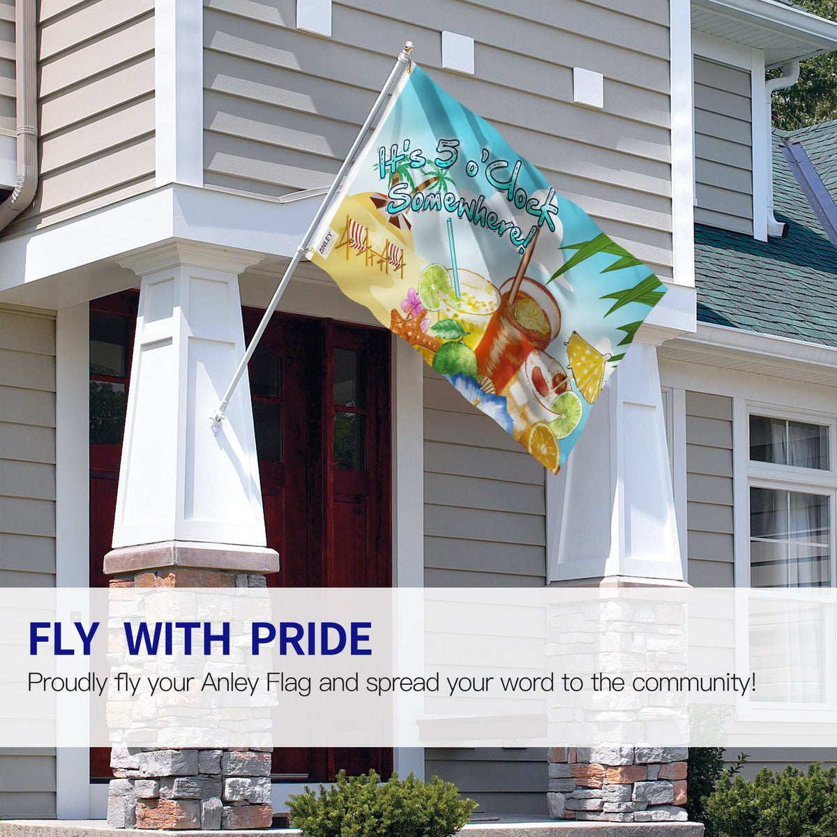 Anley Fly Breeze flag close-up of canvas header and stitching.