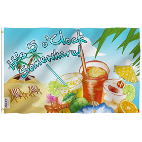 Anley Fly Breeze flag on a sandy beach, vivid outdoor display.