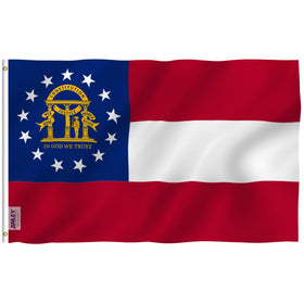 Anley Fly Breeze Georgia flag with canvas header for durable outdoor display