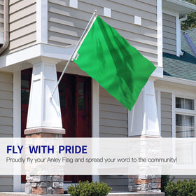 Anley Fly Breeze green flag close-up shows reinforced double stitching