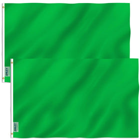 Anley Fly Breeze green flag pack front view for outdoor display