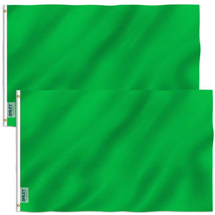 Anley Fly Breeze green flag pack front view for outdoor display