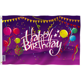 Anley Fly Breeze 3x5 flag waving in light wind for outdoor birthday decor.