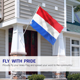 Anley Fly Breeze Holland flag, canvas header, durable support for long-lasting outdoor use.