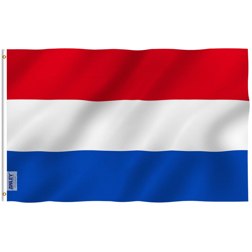 Anley Fly Breeze Holland flag, front view, bold colors for eye-catching outdoor display.