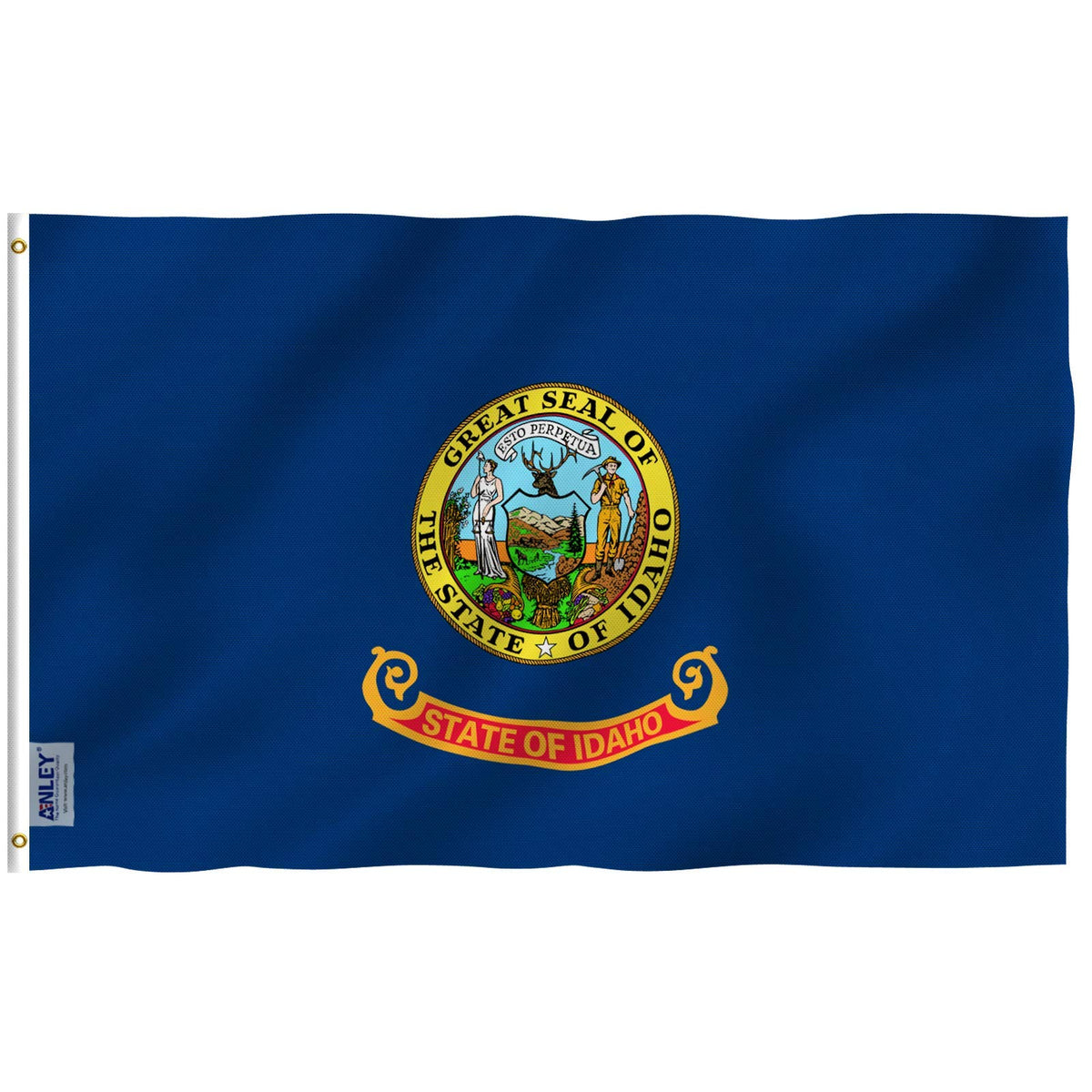 Anley Fly Breeze Idaho State Flag with canvas header for durable outdoor display.