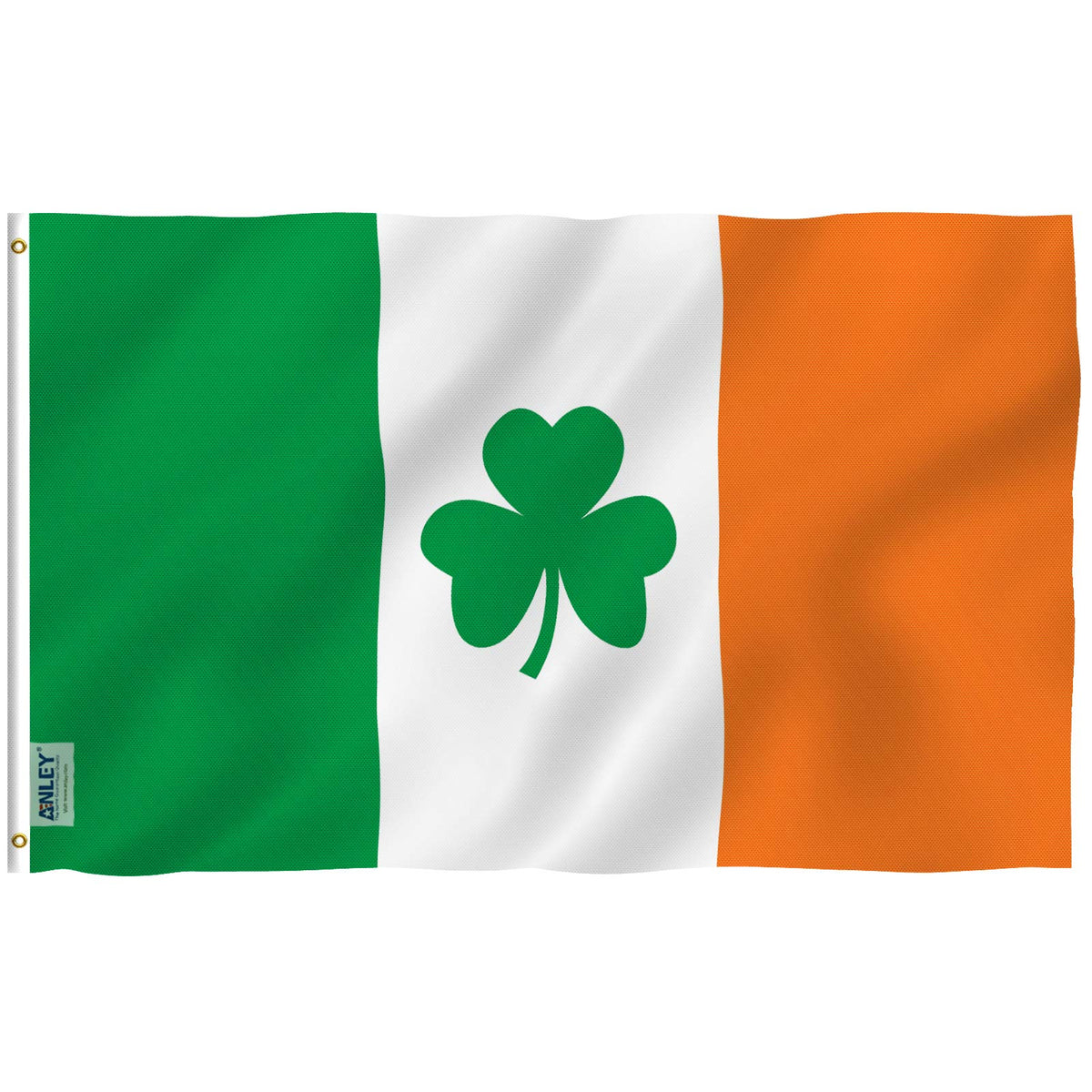 ANLEY Fly Breeze Ireland Shamrock flag front view with vivid outdoor-ready color
