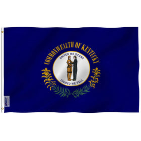 Anley Fly Breeze Kentucky flag 3x5 waving in light breeze for porch display