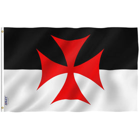 Anley Fly Breeze Knights Templar flag, front view, outdoor display