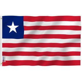 Anley Fly Breeze Liberia flag front view with vivid outdoor color.