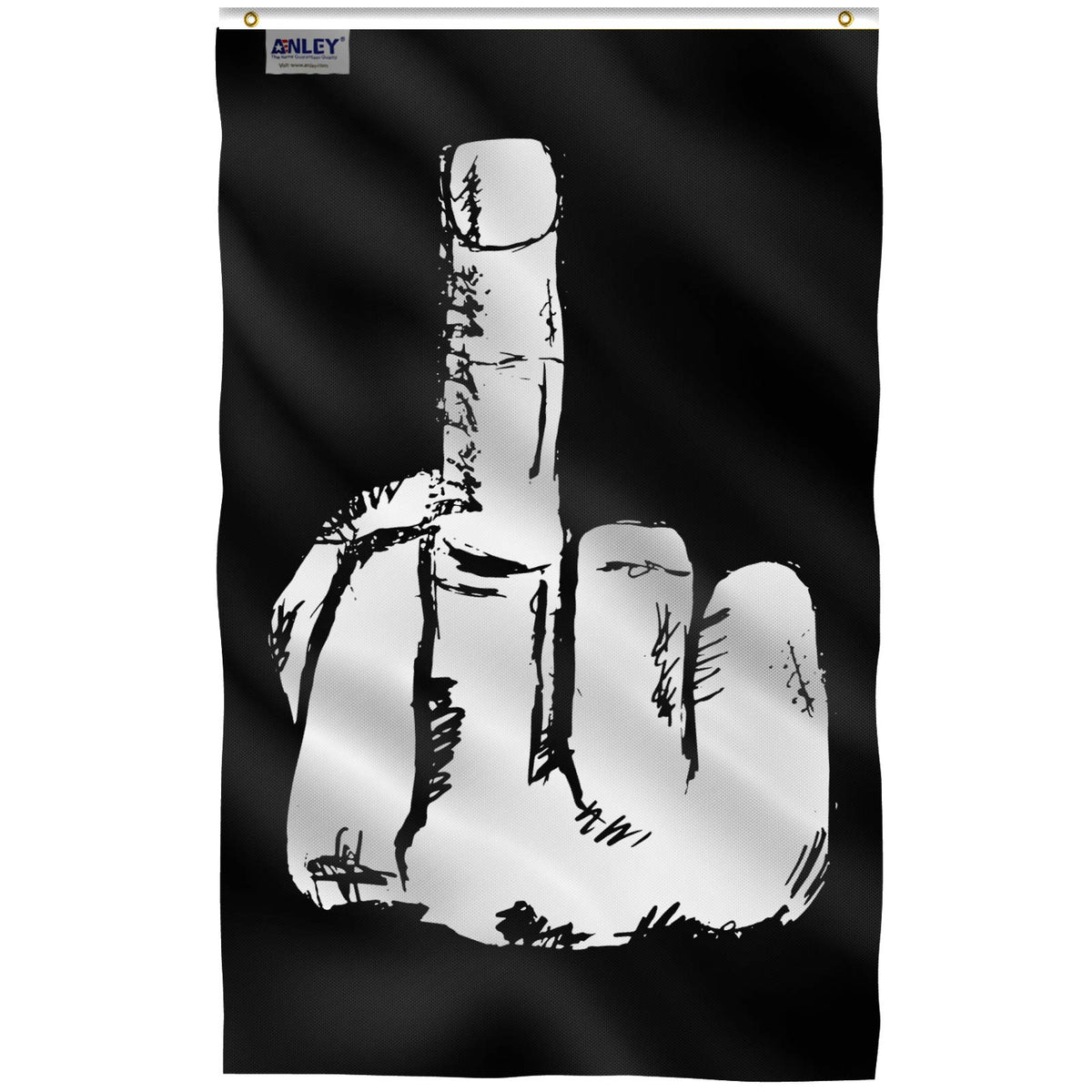 Anley Fly Breeze middle finger flag 3x5 ft outdoor display with fade-proof color