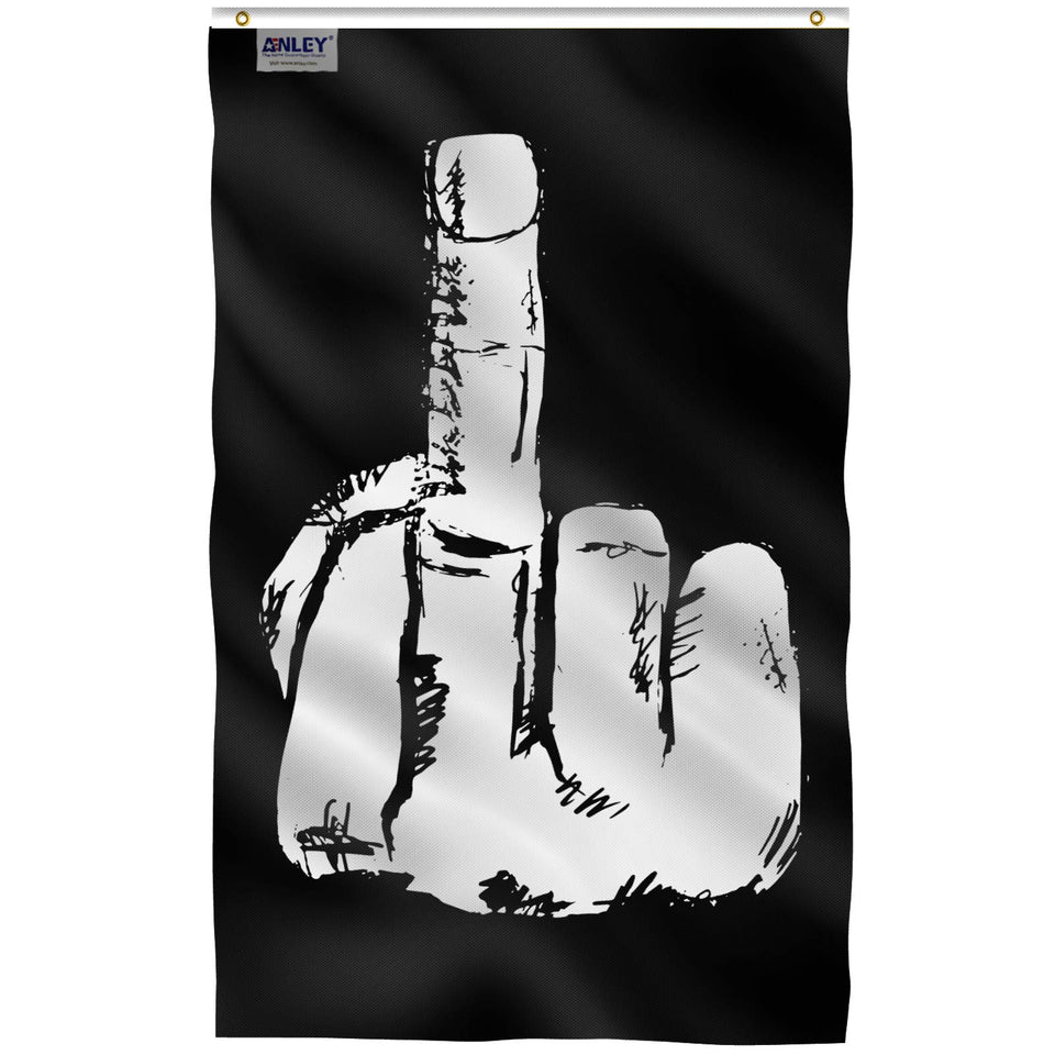 Anley Fly Breeze middle finger flag 3x5 ft outdoor display with fade-proof color