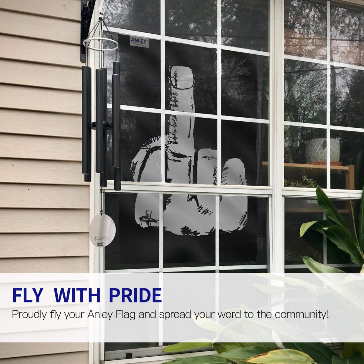 Anley Fly Breeze middle finger flag 3x5 ft bold outdoor visibility