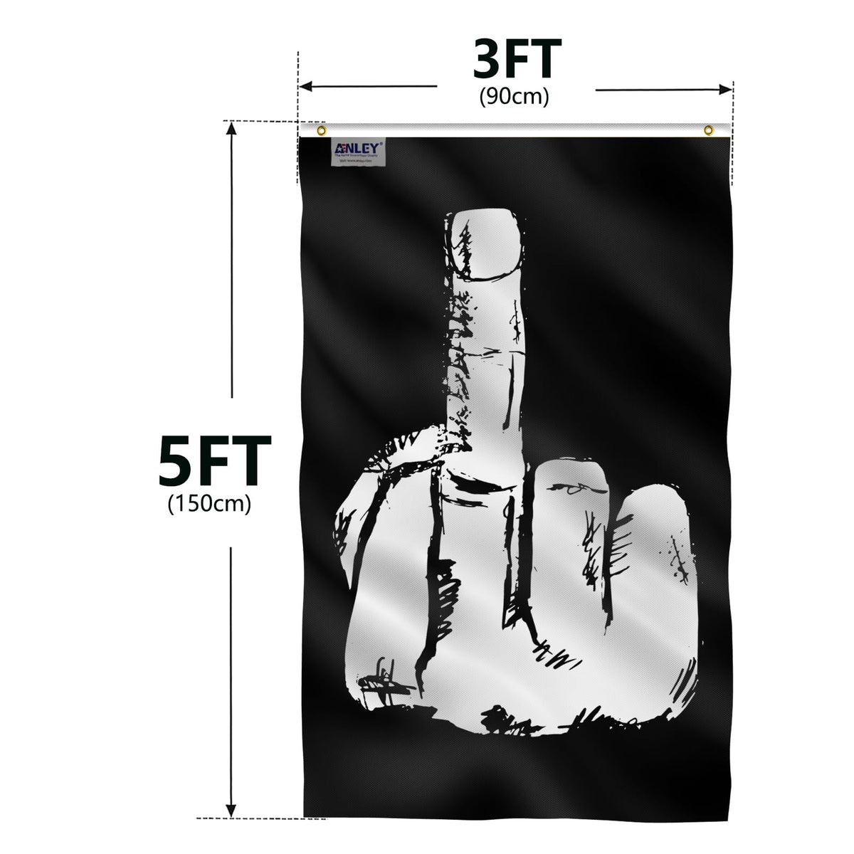 Anley Fly Breeze middle finger flag 3x5 ft lasting color with fade-proof dye