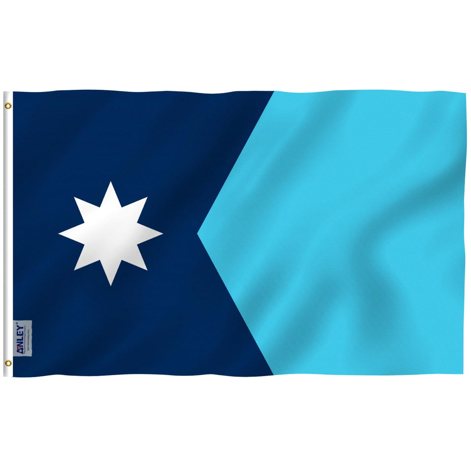 Anley Fly Breeze Minnesota flag 3x5 front view for curbside display with vivid color.