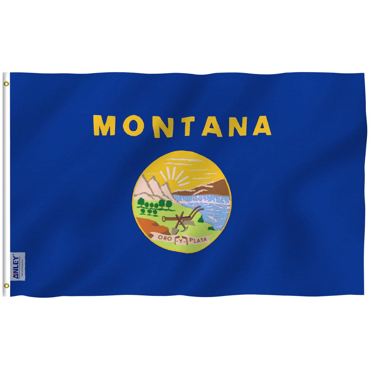 Anley Fly Breeze Montana flag 3x5 on outdoor display, vivid MT pride for your porch