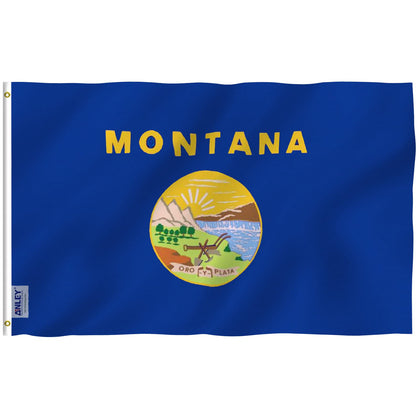Anley Fly Breeze Montana flag 3x5 on outdoor display, vivid MT pride for your porch